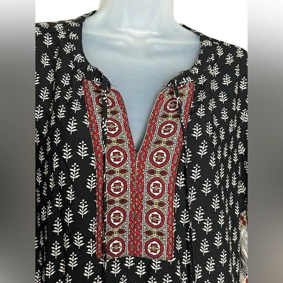 BEACHLUNCHLOUNGE Leah Print Top Bohemian Flowy Bell Sleeve Paisley Size Medium - Picture 3 of 9